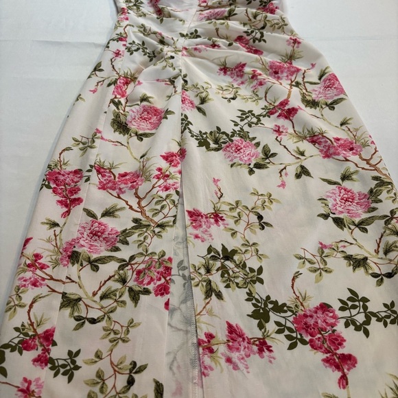 Zara Strapless Pink and Green Sheath Dress for summer - Picture 4 of 6